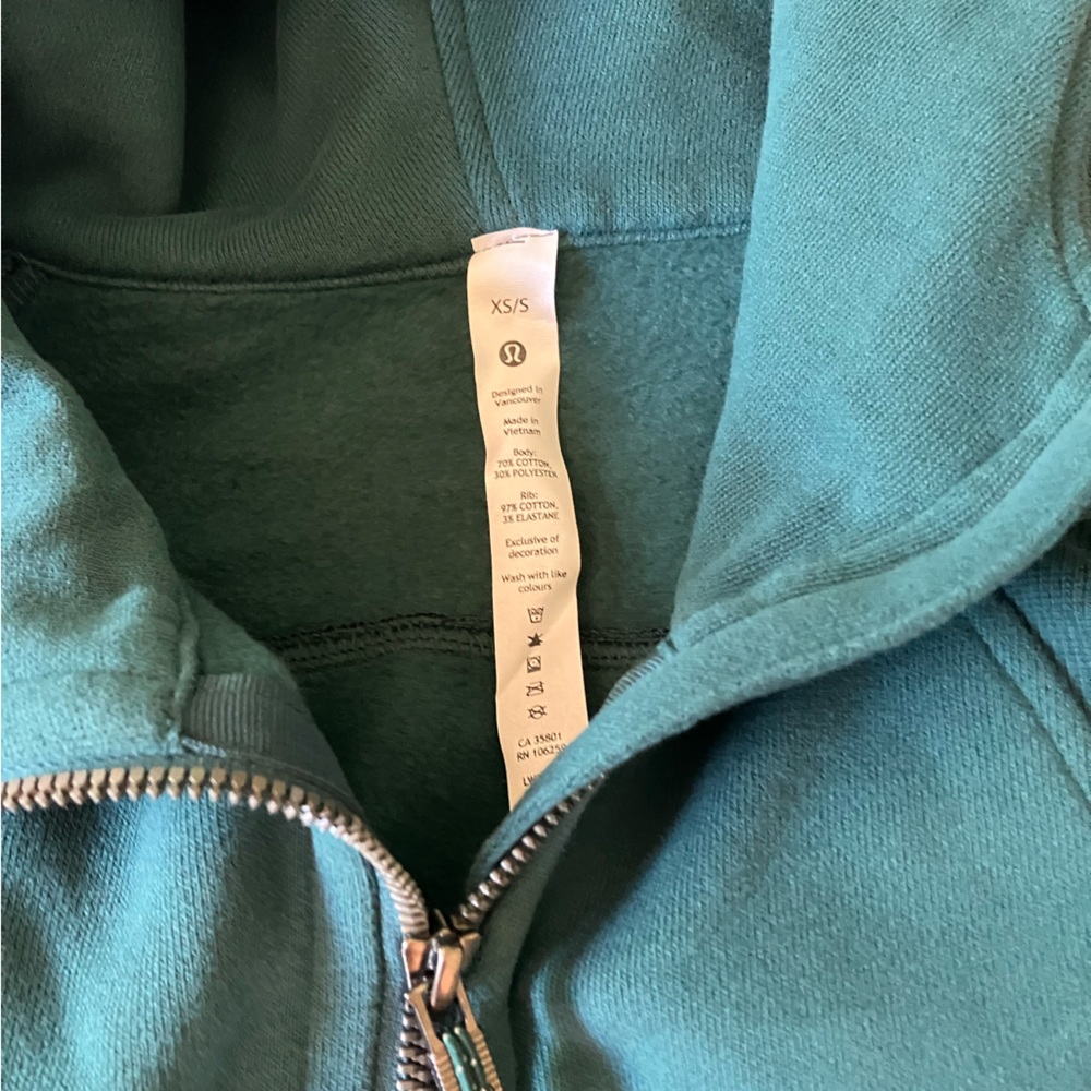 NWT Lululemon Scuba Oversized Full Zip Hoodie, Sz XS/S, Green Jasper - Picture 9 of 9